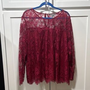 Elegant Lace Burgundy Top